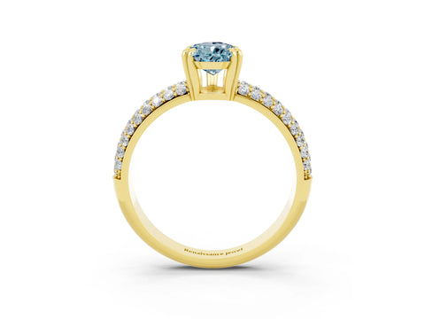 Yellow gold Pear Cut Cut Diamond Milgrain Marquise Band with Prong Setting_3