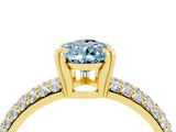 Yellow gold Pear Cut Cut Diamond Milgrain Marquise Band with Prong Setting_4