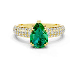 Yellow gold Pear Cut Cut Diamond Milgrain Marquise Band with Prong Setting