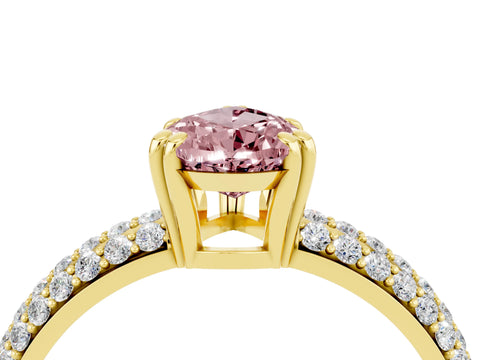 Yellow gold Pear Cut Cut Diamond Milgrain Marquise Band with Prong Setting_4