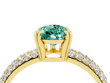 Yellow gold Pear Cut Cut Diamond Milgrain Marquise Band with Prong Setting_4