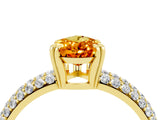 Yellow gold Pear Cut Cut Diamond Milgrain Marquise Band with Prong Setting_4