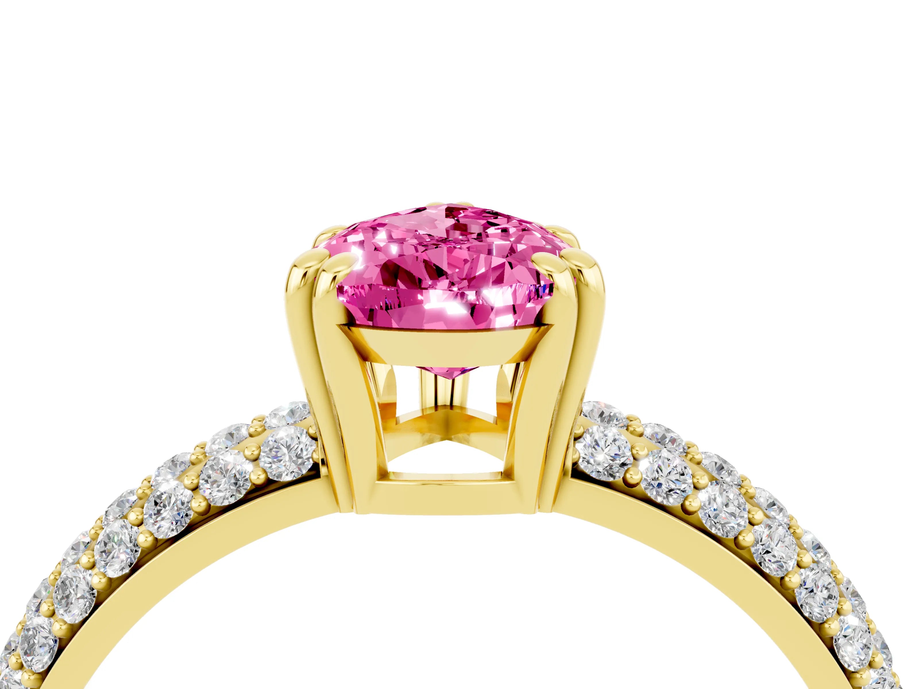 Yellow gold Pear Cut Cut Diamond Milgrain Marquise Band with Prong Setting_4