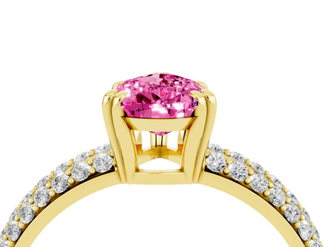 Yellow gold Pear Cut Cut Diamond Milgrain Marquise Band with Prong Setting_4