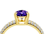 Yellow gold Pear Cut Cut Diamond Milgrain Marquise Band with Prong Setting_4