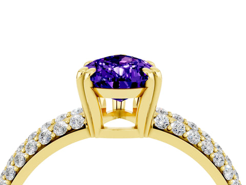 Yellow gold Pear Cut Cut Diamond Milgrain Marquise Band with Prong Setting_4