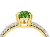 Yellow gold Pear Cut Cut Diamond Milgrain Marquise Band with Prong Setting_4