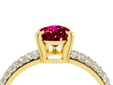 Yellow gold Pear Cut Cut Diamond Milgrain Marquise Band with Prong Setting_4