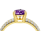 Yellow gold Pear Cut Cut Diamond Milgrain Marquise Band with Prong Setting_4