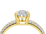 Yellow gold Pear Cut Cut Diamond Milgrain Marquise Band with Prong Setting_4