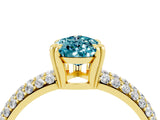 Yellow gold Pear Cut Cut Diamond Milgrain Marquise Band with Prong Setting_4