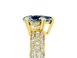 Yellow gold Pear Cut Cut Diamond Milgrain Marquise Band with Prong Setting_5