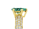 Yellow gold Pear Cut Cut Diamond Milgrain Marquise Band with Prong Setting_5
