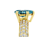 Yellow gold Pear Cut Cut Diamond Milgrain Marquise Band with Prong Setting_5