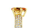 Yellow gold Pear Cut Cut Diamond Milgrain Marquise Band with Prong Setting_5