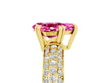 Yellow gold Pear Cut Cut Diamond Milgrain Marquise Band with Prong Setting_5