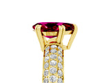 Yellow gold Pear Cut Cut Diamond Milgrain Marquise Band with Prong Setting_5
