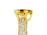 Yellow gold Pear Cut Cut Diamond Milgrain Marquise Band with Prong Setting_5