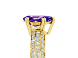 Yellow gold Pear Cut Cut Diamond Milgrain Marquise Band with Prong Setting_5