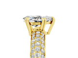 Yellow gold Pear Cut Cut Diamond Milgrain Marquise Band with Prong Setting_5