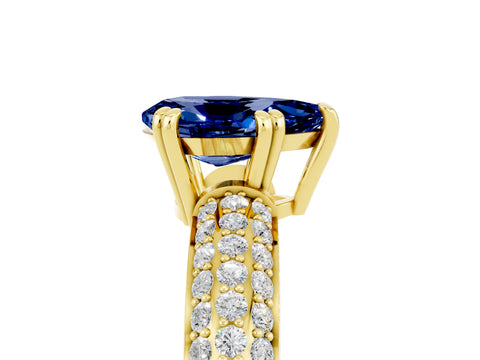 Yellow gold Pear Cut Cut Diamond Milgrain Marquise Band with Prong Setting_5