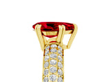 Yellow gold Pear Cut Cut Diamond Milgrain Marquise Band with Prong Setting_5