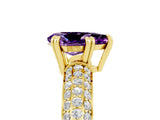 Yellow gold Pear Cut Cut Diamond Milgrain Marquise Band with Prong Setting_5