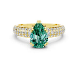 Yellow gold Pear Cut Cut Diamond Milgrain Marquise Band with Prong Setting