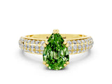 Yellow gold Pear Cut Cut Diamond Milgrain Marquise Band with Prong Setting