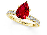 Yellow gold Pear Cut Cut Diamond Pavé Band with Four-Prong Setting_1