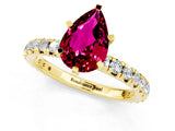 Yellow gold Pear Cut Cut Diamond Pavé Band with Four-Prong Setting_1