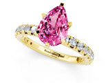 Yellow gold Pear Cut Cut Diamond Pavé Band with Four-Prong Setting_1