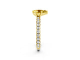 Yellow gold Pear Cut Cut Diamond Pavé Band with Four-Prong Setting_2