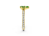 Yellow gold Pear Cut Cut Diamond Pavé Band with Four-Prong Setting_2