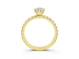 Yellow gold Pear Cut Cut Diamond Pavé Band with Four-Prong Setting_3
