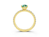 Yellow gold Pear Cut Cut Diamond Pavé Band with Four-Prong Setting_3