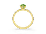 Yellow gold Pear Cut Cut Diamond Pavé Band with Four-Prong Setting_3