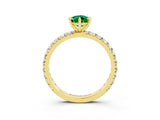 Yellow gold Pear Cut Cut Diamond Pavé Band with Four-Prong Setting_3