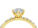 Yellow gold Pear Cut Cut Diamond Pavé Band with Four-Prong Setting_4