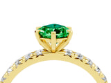Yellow gold Pear Cut Cut Diamond Pavé Band with Four-Prong Setting_4