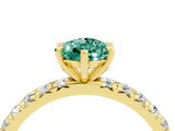 Yellow gold Pear Cut Cut Diamond Pavé Band with Four-Prong Setting_4
