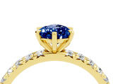 Yellow gold Pear Cut Cut Diamond Pavé Band with Four-Prong Setting_4