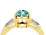 Yellow gold Pear Cut Cut Diamond Ring with Tapered Baguette Side Stones in Four-Prong Setting_4