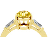Yellow gold Pear Cut Cut Diamond Ring with Tapered Baguette Side Stones in Four-Prong Setting_4