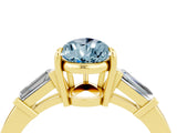 Yellow gold Pear Cut Cut Diamond Ring with Tapered Baguette Side Stones in Four-Prong Setting_4