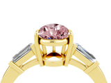 Yellow gold Pear Cut Cut Diamond Ring with Tapered Baguette Side Stones in Four-Prong Setting_4