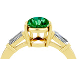Yellow gold Pear Cut Cut Diamond Ring with Tapered Baguette Side Stones in Four-Prong Setting_4