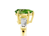 Yellow gold Pear Cut Cut Diamond Ring with Tapered Baguette Side Stones in Four-Prong Setting_5