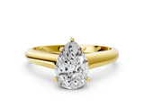 Yellow gold Pear Cut Cut Diamond Solitaire Engagement Ring with Tapered Plain Band and Four-Prong Setting_15