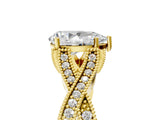 Yellow gold Pear Cut Cut Diamond Twisted Band with Milgrain Pave Setting and Four-Prong Setting_11